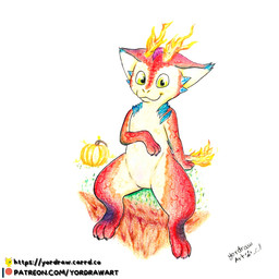 3_claws anthro claws crotch_lines fire grass green_eyes looking_at_viewer male patreon_logo plant red_body sitting sitting_on_ground smile smiling_at_viewer solo text yordraw league_of_legends mythology patreon riot_games tencent smolder_(lol) dragon mythological_creature mythological_scalie scalie 1:1 hi_res painting_(artwork) traditional_media_(artwork) traditional_painting_(artwork) url