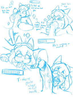 anthro big_penis bodily_fluids cum cum_in_mouth cum_inside deep_throat duo excessive_cum excessive_genital_fluids fellatio female gameplay_mechanics genital_fluids genitals glans gui health_bar huge_penis humanoid_genitalia humanoid_penis male male/female oral oral_penetration penetration penile penis sex snot tears text 69lewddragon69 gameoverse glitch_productions gobbles_(gameoverse) kit_bodega dinosaur domestic_cat felid feline felis mammal prehistoric_species reptile scalie 3:4 absurd_res blue_and_white english_text hi_res monochrome unfinished