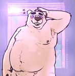 cozy male shy solo suggestive bear mammal polar_bear ursine absurd_res hi_res