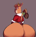 anthro bedroom_eyes big_butt butt butt_focus clothed clothing crown female headgear huge_butt kiss_my_ass mantle mature_anthro mature_female mistletoe narrowed_eyes plant presenting presenting_hindquarters royalty seductive slightly_chubby solo teasing wide_hips dbaru el_arca queen_oriana felid lion mammal pantherine