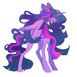 ethereal_hair feathers female feral horn looking_at_viewer simple_background smile smiling_at_viewer solo wings cutesykill friendship_is_magic hasbro my_little_pony mythology twilight_sparkle_(mlp) equid equine mammal mythological_creature mythological_equine winged_unicorn 1:1