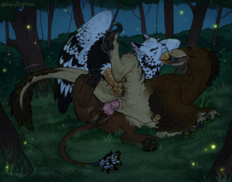 balls brown_body brown_feathers cloacal cloacal_penetration duo eyes_closed feathers female female_penetrated feral feral_on_feral feral_penetrated feral_penetrating feral_penetrating_feral forest french_kissing genitals grass kissing knot male male/female male_penetrating male_penetrating_female motion_lines night penetration penile penile_penetration penis penis_in_cloaca plant quadruped sex tongue tree fernsigillum mythology ludwig_(grew) muse_(grew) avian deinonychus dinosaur dromaeosaurid feathered_dinosaur feathered_scalie gryphon mythological_avian mythological_creature prehistoric_species reptile saurischian scalie theropod hi_res