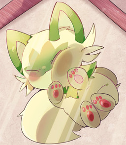 against_surface ambiguous_gender blush blush_lines cheek_tuft eyes_closed facial_tuft feral fur green_body green_fur inside low-angle_view nude on_glass pawpads paws red_pawpads smile solo tail tuft worm's-eye_view yupo_0322 nintendo pokemon generation_9_pokemon pokemon_(species) sprigatito 2025 absurd_res colored colored_sketch digital_drawing_(artwork) digital_media_(artwork) hi_res shaded sketch