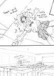 anthro biped canid canine clothing comic dialogue digital_media_(artwork) english_text female fox fur_(theterm) kemono lying mammal monochrome on_back school_uniform solo text theterm uniform young young_anthro young_female