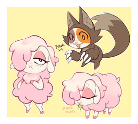 all_fours anthro blush clothed clothing costume female feral fur furry_wearing_fursuit fursuit hair nude one_eye_obstructed open_mouth pink_hair simple_background smile tail text wolf_costume dashintrash chikn_nuggit cheezborger_(chikn_nuggit) cofi_(chikn_nuggit) bovid caprine domestic_cat felid feline felis mammal sheep digital_media_(artwork) english_text hi_res multiple_images