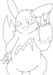 :3 ambiguous_gender anthro belly blush blush_lines claws cute_fangs facial_tuft fangs featureless_crotch gesture head_tuft looking_at_viewer markings open_mouth open_smile simple_background slightly_chubby smile solo tail teeth tuft waving waving_at_viewer tukiguma761 nintendo pokemon generation_3_pokemon pokemon_(species) zangoose hi_res line_art