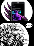 anthro areola big_butt blue_areola blue_nipples butt duo electronics female feral male nipples nude nude_female phone phone_screen profanity scales sending_nudes simple_background text thick_thighs znackyartz godzilla_(series) monsterverse toho godzilla tiamat_(godzilla) tiamat_(kaiju) kaiju monster scalie 3:4 english_text hi_res line_art