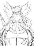 anthro bottomwear clothing female female_anthro markings skirt solo sweater topwear shun_gt bandai_namco digimon digimon_(species) domestic_cat felid feline felis maine_coon mammal meicrackmon meicrackmon_vicious_mode hi_res monochrome sketch