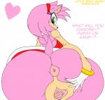 anthro anus big_anus big_butt butt clothed clothing female genitals heart_symbol huge_butt looking_at_viewer looking_back no_underwear pussy rear_view solo spread_butt spread_pussy spreading habbodude little-gray-bunny sega sonic_the_hedgehog_(series) amy_rose eulipotyphlan hedgehog mammal hi_res