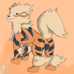 animal_genitalia animal_vulva anus black_nose black_vulva brown_eyes butt canine_genitalia canine_vulva female feral fur genitals grey_body grey_fur grey_stripes orange_body orange_fur presenting presenting_hindquarters presenting_vulva simple_background solo stripes tail tan_body tan_fur teeth vulva evee123 nintendo pokemon arcanine canid generation_1_pokemon mammal pokemon_(species) 1:1 hi_res watermark