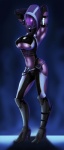 2013 alien alien_humanoid big_breasts bioware breasts clothed clothing electronic_arts female glowing glowing_eyes hi_res humanoid mask mass_effect not_furry pose purple_body purple_skin quarian shadman solo tali'zorah tight_clothing