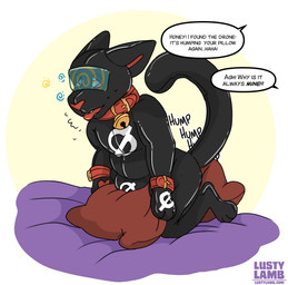 anthro bondage_gear bondage_gloves clothing collar cuff_(restraint) drone grinding handwear humiliation humping hypnosis hypnotic_visor male masturbation mind_control null null_bulge pillow pillow_humping restraints solo teasing text tongue wrist_cuffs conditional_dnp lustylamb domestic_cat felid feline felis mammal 2023 absurd_res english_text hi_res