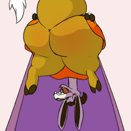 ambiguous_gender anus big_butt blush body_blush butt butt_blush clothing cloven_hooves dress hooves looking_through looking_through_legs presenting presenting_hindquarters red_clothing red_dress simple_background solo tail tail_tuft thick_thighs tuft upside_down logtut mythology tictac_(logtut) bovid caprine dragon goat hybrid mammal mythological_creature mythological_scalie scalie 1:1
