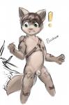 anthro balls blush brown_body brown_fur flaccid foreskin fur genitals green_eyes humanoid_genitalia humanoid_penis looking_back male penis simple_background small_penis solo standing young young_anthro bastionshadowpaw gavin_alvarez canid canine fox mammal hi_res sketch