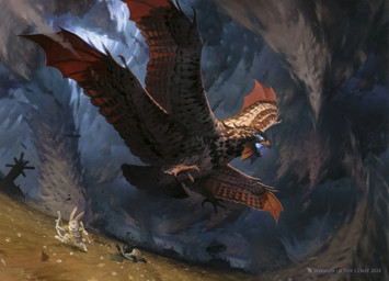 4_wings ambiguous_gender anthro beak black_body bow_(weapon) brown_body destruction feathered_wings feathers feet feral fin flower flying glowing glowing_eyes group holding_bow_(weapon) holding_object holding_ranged_weapon holding_weapon leaf_clothing looking_back macro membrane_(anatomy) membranous_wings multi_wing open_mouth outside plant ranged_weapon red_body running talons toes weapon windmill wings victor_adame_minguez hasbro magic:_the_gathering wizards_of_the_coast avian bird mammal rodent sciurid tree_squirrel hi_res official_art