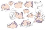 ambiguous_gender duo feral male mud open_mouth simple_background white_background 2n2n mr._osomatsu domestic_pig human mammal suid suine sus_(pig) sketch_page