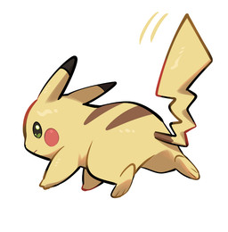 ambiguous_feral ambiguous_gender black_markings cheek_markings dipstick_ears ear_markings emanata facial_markings feet feral fur green_eyes head_markings markings multicolored_ears red_markings simple_background solo tail white_background yellow_body yellow_fur yellow_tail nullma nintendo pokemon generation_1_pokemon mammal pikachu pokemon_(species) rodent 2026 digital_media_(artwork)