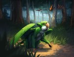 beak dirt forest fur green_body green_fur group painting paws plant tree onyxserpent mythology aeolus_viridis_(character) avian gryphon mythological_avian mythological_creature absurd_res digital_media_(artwork) digital_painting_(artwork) hi_res painting_(artwork)