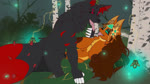 abdominal_bulge anthro anthro_on_anthro big_breasts black_body black_fur blue_cum bodily_fluids breasts colored_cum cum cum_in_mouth cum_in_pussy cum_inflation cum_inside cum_on_belly cum_on_body cum_on_breasts duo female female_on_bottom forest forest_background from_front_position fur genital_fluids genitals glowing glowing_cum green_body green_fur inflation lying male male/female male_on_top missionary_position nature nature_background on_back on_bottom on_top orange_body orange_fur penetration plant pussy red_body red_fur sex tree unusual_bodily_fluids unusual_cum unusual_genital_fluids vaginal vaginal_penetration dingodeptrai sound_warning silver_(darkabysaalwolf) canid canine canis fox humanoid mammal will-o'-the-wisp wolf 16:9 animated hi_res long_playtime sound webm widescreen