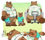 2022 absurd_res animal_crossing anthro belly big_belly blue_eyes blush bottomwear brother_(lore) brothers_(lore) brown_body butt canid canine clothing duo eyes_closed group hi_res hisashino identical_twins japanese_text kemono lying male mammal nephew_(lore) nintendo overweight overweight_male raccoon_dog shirt shorts sibling_(lore) sitting tanuki text timmy_nook tom_nook_(animal_crossing) tommy_nook topwear twins_(lore) uncle_(lore) uncle_and_nephew_(lore) young