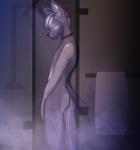 anthro bathroom collar glowing looking_at_viewer male mat nipples nude shower solo steam towel water wet mat_(artist) everest_(nightswing) canid canine chillydog mammal 2018 hi_res