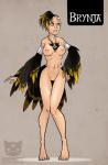 breasts facial_piercing feathered_wings feathers female genitals hair nipple_piercing nipples piercing pussy small_breasts solo tattoo undercut wings ninjakitty corruption_of_champions european_mythology greek_mythology mythology brynja_(coc) fan_character avian harpy mythological_avian mythological_creature