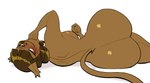 anthro big_butt blush butt female huge_butt looking_at_viewer lying nude on_side rear_view simple_background smile solo white_background lovetopullmicke ankama dofus wakfu miranda_(wakfu) domestic_cat ecaflip felid feline felis mammal 2024 absurd_res hi_res