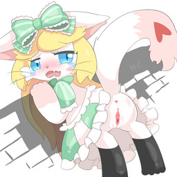 anus female genitals solo vulva young colanukl cat_busters alice_(cat_busters) domestic_cat felid feline felis humanoid mammal 1:1