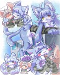 4_fingers 5_fingers :3 :< :x >_< ahoge ambiguous/ambiguous ambiguous_gender anthro anthro_on_anthro big_ears blue_body blue_ears blue_fur blue_hair blue_inner_ear blue_tail blush blush_stickers bodily_fluids bottomless bottomless_ambiguous bottomless_anthro braided_hair braided_ponytail brown_clothing brown_hair brown_shirt brown_topwear camo camo_clothing camo_print camo_topwear cat_teaser cat_toy cheek_tuft chibi claws clothed clothing countershade_face countershade_fur countershade_hands countershade_legs countershade_neck countershade_tail countershading crotch_tuft day digitigrade duo eyes_closed face_lick facial_tuft feet finger_claws fingers fluffy fluffy_tail flustered forked_tail front_view fur hair heterochromia hindpaw hug humanoid_hands inner_ear_fluff kemono larger_ambiguous larger_anthro licking long_hair looking_at_another looking_at_viewer lying macro monotone_body monotone_fur monotone_hair monotone_tail multicolored_body multicolored_fur multicolored_tail neck_tuft on_front on_roof outside pattern_clothing pattern_topwear pawpads paws personal_grooming petting pink_inner_ear pink_tail ponytail predator/prey pupils purple_pawpads purring red_eyes shirt short_hair side_view size_difference sky slit_pupils smaller_ambiguous smaller_anthro smile social_grooming sound_effects standing sweat sweatdrop tail tan_body tan_fur text thin_tail toe_claws toeless_(marking) tongue tongue_out topwear tuft two_tone_body two_tone_fur two_tone_tail unusual_anatomy unusual_tail whiskers white_body white_claws white_countershading white_fur white_inner_ear_fluff white_tail window yellow_eyes yumenokuni japan_air_self-defense_force hamu_chunchun omaneko_(jasdf) domestic_cat felid feline felis mammal mouse murid murine rodent 2023 absurd_res colored digital_media_(artwork) hi_res japanese_text multiple_images shaded translated male_(lore)