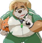 anthro black_nose bottomwear brown_body clothing eyewear glasses gloves handwear hat headgear headwear humanoid_hands jack-o'-lantern kemono male overweight overweight_male pants solo straw_hat train_(artist) lifewonders tokyo_afterschool_summoners volos_(tas) bear mammal 2022 hi_res