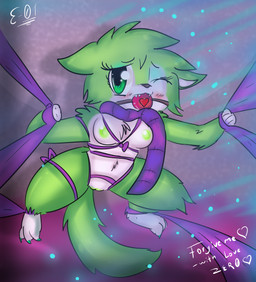 3_toes anthro areola bdsm biped black_nose blush bondage bound breasts claws clothing collar erect_nipples eyebrows eyelashes feet female fur genitals green_body green_claws green_eyes green_fur green_hair green_nipples green_vulva hair heart_symbol multicolored_body multicolored_fur nipples nude one_eye_closed open_mouth paws scarf simple_background solo submissive submissive_female text toe_claws toes two_tone_body two_tone_fur vulva white_body white_fur e-01 zero_one canid canine canis mammal wolf zerian_(species) 2017 absurd_res digital_media_(artwork) english_text hi_res