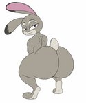 anthro anus ass_clapping big_butt butt crouching female genitals huge_butt looking_at_viewer looking_back nude purple_eyes pussy solo twerking xmetalhusky disney zootopia judy_hopps lagomorph leporid mammal rabbit 2d_animation 5:6 animated frame_by_frame hi_res short_playtime