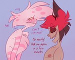 animal_ears anthro blush blushing_at_another duo edging eyes_closed fluffy fluffy_body fluffy_chest male male/male nipples nude orgasm_denial penetration penile penile_penetration sex sharp_teeth teeth ranksauce hazbin_hotel alastor_(hazbin_hotel) angel_dust arachnid arthropod deer demon humanoid mammal spider hi_res