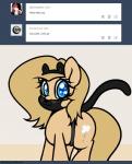 4_ears clothing costume fake_cat_ears fake_ears female feral multi_ear simple_background solo text slavedemorto hasbro my_little_pony backy_(mlp) fan_character domestic_cat earth_pony equid equine felid feline felis horse mammal pony 2015 english_text hi_res