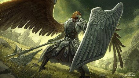 anthro armor beak biped brown_body brown_feathers detailed_background feathered_wings feathers grey_beak male shield solo standing wings dankitsune elden_ring elden_ring_nightreign fromsoftware guardian_(nightreign) avian colored signature