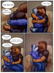 anthro border dialogue hug kissing male male/male on_lap romantic sitting_on_lap text white_border malle_yeno linux hyena mammal procyonid raccoon absurd_res comic digital_drawing_(artwork) digital_media_(artwork) english_text hi_res