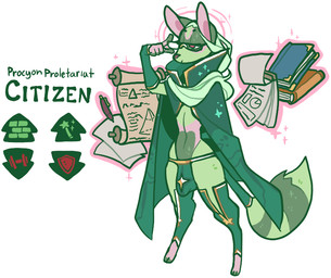 anthro bulge cloak clothed clothing eyewear gameplay_mechanics glasses magic magic_user male pen procyon_battle_units scroll simple_background skimpy solo text thong underwear white_background jinti mammal procyonid raccoon 2018 colored digital_media_(artwork) english_text