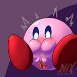 blush clitoris clothing embarrassed female footwear genitals holding_mouth looking_down nixkirb18 not_furry pussy shoes solo spreading urethra wave nixkirb kirby_(series) nintendo kirby waddling_head 1:1 absurd_res hi_res