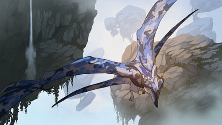 feral floating_rocks flower flying fog foggy_background jewelry male mane multi_eye nature nature_background necklace plant rose_(flower) solo vines waterfall wings grimmla james_cameron's_avatar quinarth_snowtide_(eastern) great_leonopteryx 2019