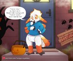 4_arms anthro clean_diaper clothed clothing costume diaper dinorawrz_(diaper) halloween_costume holidays jack-o'-lantern male multi_arm multi_limb solo wearing_diaper fangthefox abuniverse dinorawrz halloween cole_murphy arachnid arthropod insect lepidopteran moth spider hi_res