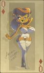 anthro big_breasts breasts card card_template cleavage clothed clothing diamonds_(suit) female lingerie mature_anthro mature_female playing_card playing_card_template queen_of_diamonds smile solo suit_symbol underwear billybaphomet disney talespin rebecca_cunningham bear mammal 2016