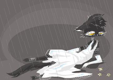 anthro bodily_fluids bride clothing crying dress female fur gloves grey_background grey_body grey_fur grey_tail handwear lying on_back raining sad simple_background solo tail tears white_clothing white_dress yellow_sclera naircat domestic_cat felid feline felis mammal 2017 digital_media_(artwork) microsoft_paint_(artwork)
