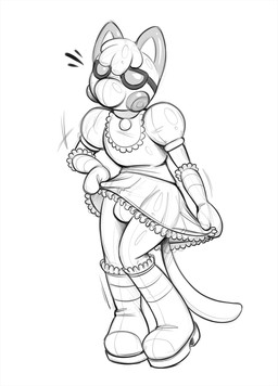 anthro boots clothing drone dronesuit footwear gloves handwear implied_permanent latex latex_boots latex_clothing latex_footwear latex_gloves latex_handwear latex_skinsuit maid_apron maid_uniform shoes skinsuit slave tight_clothing uniform redflare500 animal_crossing nintendo raymond_(animal_crossing) domestic_cat felid feline felis mammal hi_res monochrome