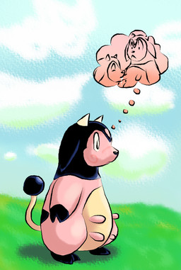 detailed_background duo executive_dysfunction female female/female feral gay_thoughts grass milk plant sky skyscape teats thought_bubble udders chaosimp2006 nintendo pokemon generation_2_pokemon miltank pokemon_(species) hi_res