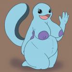 1:1 4_fingers amphibian anthro anthrofied areola barefoot big_breasts biped black_eyes black_sclera blue_body blue_skin breasts erect_nipples feet female fingers generation_2_pokemon hi_res huge_breasts kneeling looking_at_viewer navel nintendo nipples non-mammal_breasts non-mammal_nipples nude open_mouth overweight overweight_anthro overweight_female pokemon pokemon_(species) pokemorph posexe quagsire simple_background slightly_chubby smile solo thick_thighs tongue wide_hips