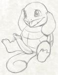 2015 anatomically_correct animal_genitalia animal_penis anthro big_penis blush bodily_fluids cum erection generation_1_pokemon genital_fluids genitals male monochrome nintendo open_mouth penis pokemon pokemon_(species) reptile scalie semi-anthro shell simple_background sketch small_but_hung solo squirtle tongue turtle_penis turtle_shell white_background yaroul