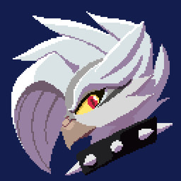 anthro beak blue_background collar female female_anthro grey_hair hair looking_at_viewer red_eyes side_view simple_background solo spiked_collar spikes yellow_sclera bmbrice joy_(shammy) avian bird owl 1:1 2025 aliasing colored digital_drawing_(artwork) digital_media_(artwork) headshot_portrait portrait