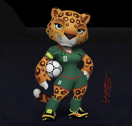 anthro clothing curvy_figure female green_eyes mascot mexico smile solo star foxgamer12 fifa naranja player zayu_(fifa) felid feline jaguar mammal pantherine 3d_(artwork) digital_media_(artwork)