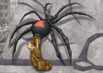 after_vore anus bone bones_in_feces digestion disposal feces female female_pred feral genitals human_prey macro macro_female nightmare_fuel pooping solo vore poisonsneksoffie arachnid arthropod human mammal spider absurd_res hi_res