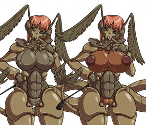 antennae_(anatomy) black_eyes brown_body exoskeleton female genitals hair lips looking_at_viewer multicolored_body nipples nude nude_female nude_humanoid orange_body orange_hair pseudo_clothing simple_background small_waist solo tail thick_lips thick_thighs vulva white_background wide_hips adjatha trials_in_tainted_space animal_humanoid arthropod arthropod_humanoid humanoid insect insect_humanoid sydian 2017 story story_in_description